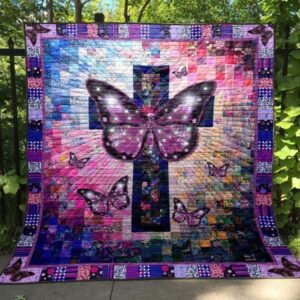 Christian Butterfly Quilt Blanket Hn57  Quilt